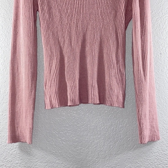 Stella Tweed Ribbed Mock Turtleneck Long Sleeve Top - Picture 4 of 7